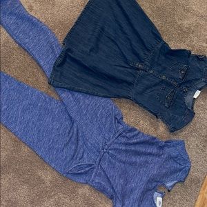 Girls denim dress and romper